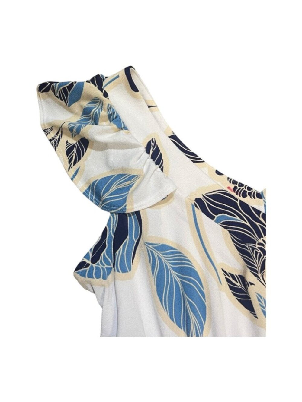 Iman Global Chic Blue Floral Maxi Dress VNeck Size MP Medium Petite NWT Hawaiian - Picture 8 of 10